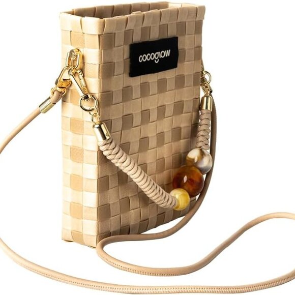 Chic Hand-Woven Khaki Crossbody Bag - Lightweight & Stylish Everyday Purse - Picture 7 of 7